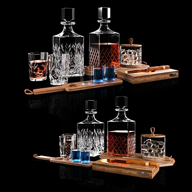 Premium Whiskey Set: Humidor & Cigar Ashtray 3D model image 1 