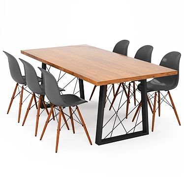 Modern Dining Table Set 3D model image 1 