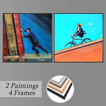 Modern Framed Wall Art Set 3D model image 1 