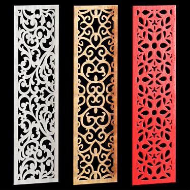 Home Decor Carved Panel Set 3D model image 1 