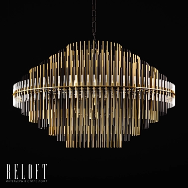 Emile Round Chandelier: Elegant Metal & Glass 3D model image 1 