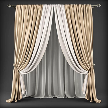 Stylish Curtain Panels for Perfect Décor 3D model image 1 