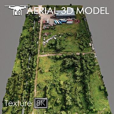 Aerial Landscape Scan: Industrial Zone 3D model image 1 