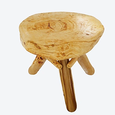 Natural Wood Slab Stool 3D model image 1 