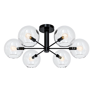 Sleek Brass Ceiling Light 3D model image 1 