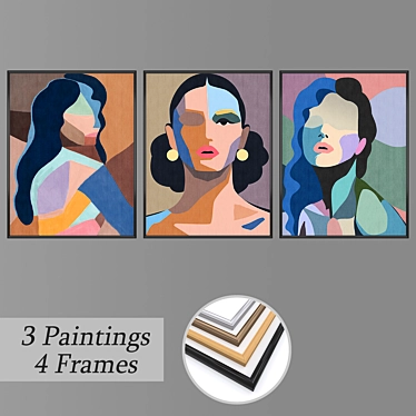 Elegant Wall Art Set 3D model image 1 