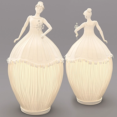 Graceful Reflections Ballerina Floor Lamp 3D model image 1 