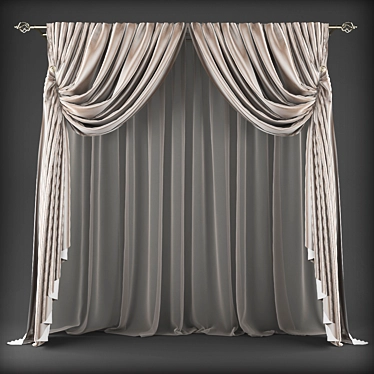 Polyester Curtains - 98738 Polys, 101315 Verts 3D model image 1 