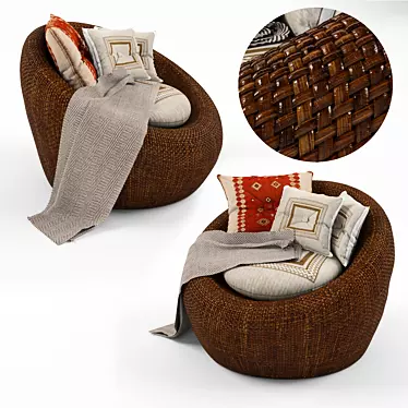 Rattan Armchair: Stylish Comfort for Your Home 3D model image 1 
