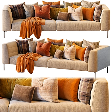 Elegant BOTERO Zanotta Sofa 3D model image 1 