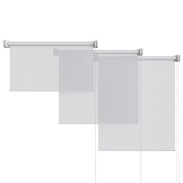 Adjustable Roller Blinds: Transparent and Blackout Options 3D model image 1 