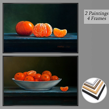 Modern Artistry Wall Paintings Set 3D model image 1 