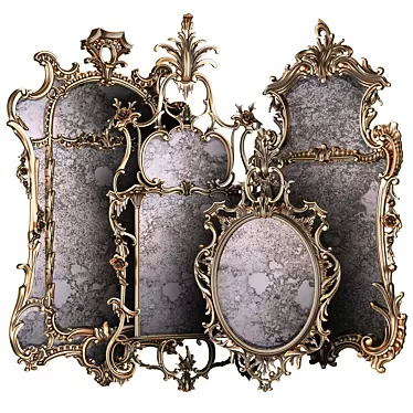 Elegant Duo: George 2 Mirror Set 3D model image 1 