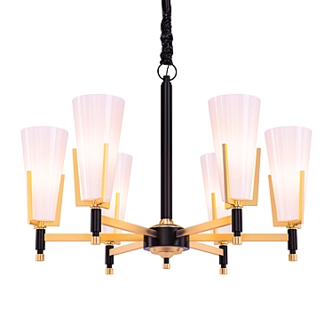 Modern Brass and Glass Pendant Light 3D model image 1 