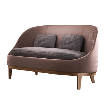 Elegant Belle Loveseat Sofa 3D model image 1 