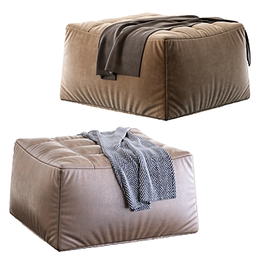 Minimalist Nano Pouf: H 44, W 82, D 77 3D model image 1 