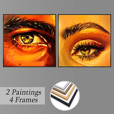 Multi-frame Wall Paintings Set 3D model image 1 