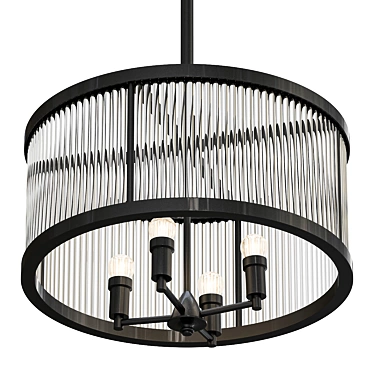 Glamorous Chandelier in Bronze 3D model image 1 