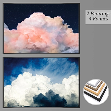 Artistic Set: No. 2892 - 2 Paintings & 4 Frame Options 3D model image 1 