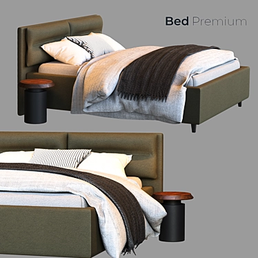Gray Haven: Stylish Bedroom Retreat 3D model image 1 