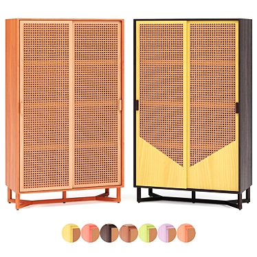 Adjustable Color Rattan Closet 3D model image 1 