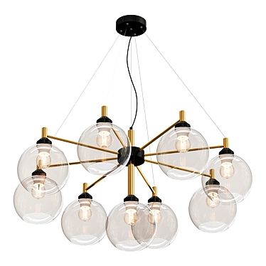 Elegant Glass Pendant Chandelier 3D model image 1 