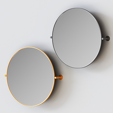 Elegant Pivot Round Mirror 3D model image 1 