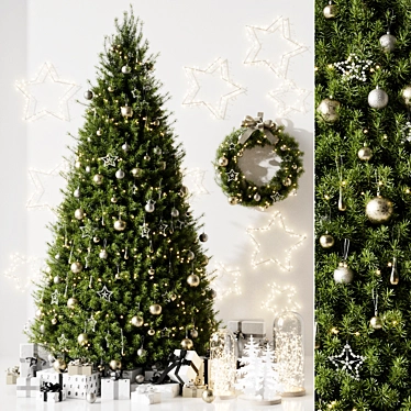 Festive Christmas Tree Decoration 3D model image 1 