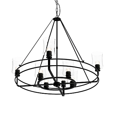 Elegant Bristol 8-Light Chandelier 3D model image 1 