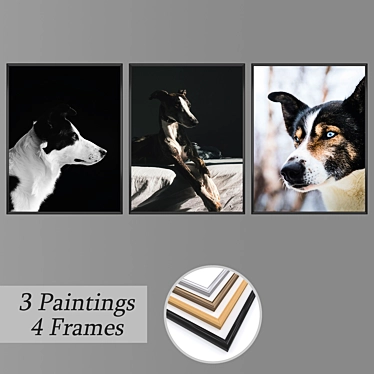 Modern Wall Art Set with Multiple Frame Options 3D model image 1 