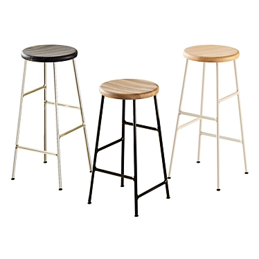 Title: HAY Cornet Bar Stool: Sleek & Stylish 3D model image 1 