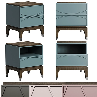 Majorelle 2-Drawer Bedside Table 3D model image 1 