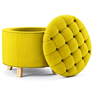 Modern Tufted Storage Ottoman 3D model image 1 