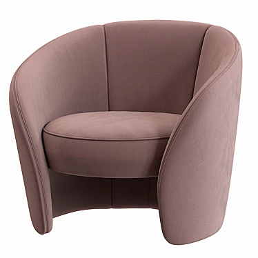 Elegant Pearl Pink Accent Armchair 3D model image 1 
