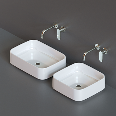 Sophisticated Ceramica Flaminia FLAG: Basin & Mixer 3D model image 1 