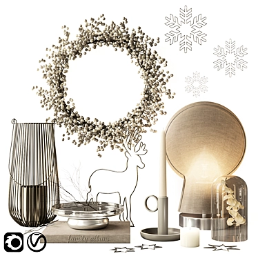 Versatile Decor 11: Family Album, Candle Holder, Reindeer, Lamp, and more 3D model image 1 