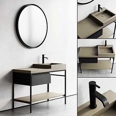 Nic Design Semplice 105: Stylish Vanity with Integrated Lighting 3D model image 1 