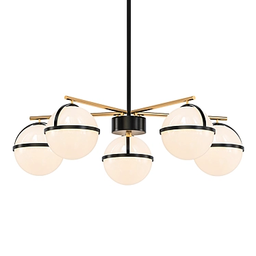 Elegant Glass Pendant Chandelier 3D model image 1 