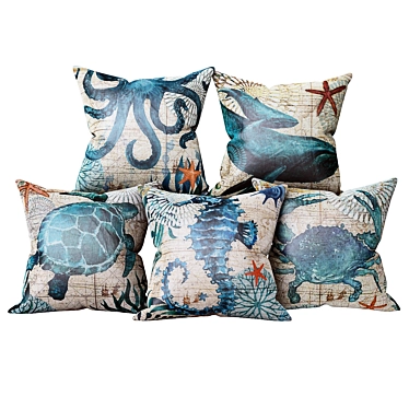 Marine Bliss Pillow Set 3D model image 1 