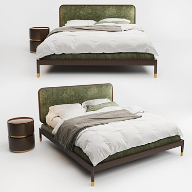 Elegant Amante Bed by Pianca 3D model image 1 