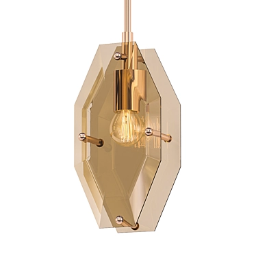 Elegant Topaz Glass Pendant Light 3D model image 1 