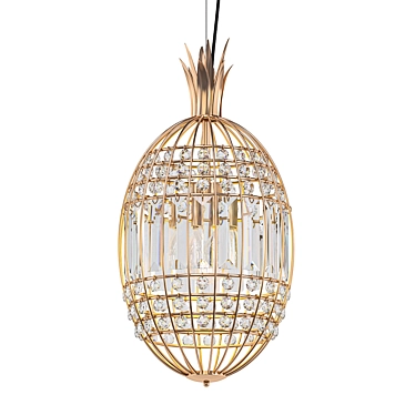 Golden Crystal Pendant Lamp 3D model image 1 