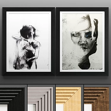 Elegant Art Frame Set 671 3D model image 1 