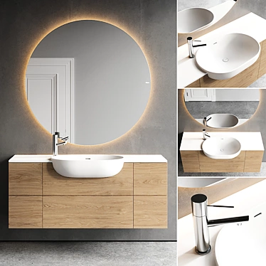 Elegant Viaveneto Soft Vanity Set 3D model image 1 