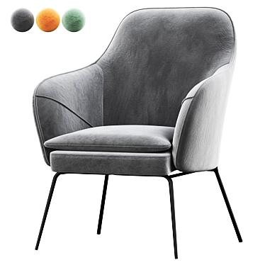 Modern ESTE Armchair: Stylish Design & Comfort 3D model image 1 