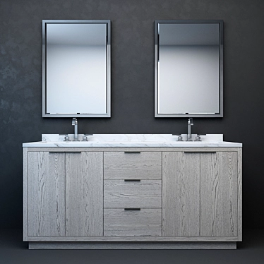 RH Modern Larsen Double Vanity 3D model image 1 