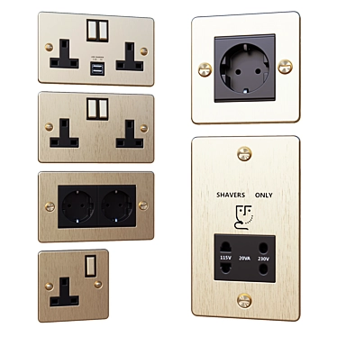 Buster+Punch Plug Sockets: Sleek and Stylish Power Solutions 3D model image 1 