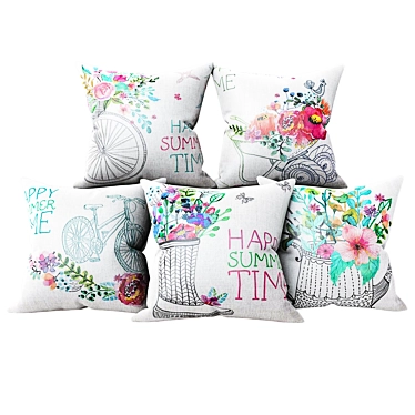 Provence-inspired Decorative Pillow Set 3D model image 1 