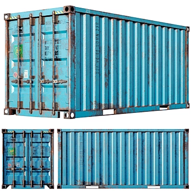 Low Poly Shipping Container Set 3D model image 1 