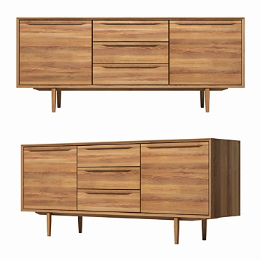 Bruni Chest of Drawers: Stylish Storage Solution 3D model image 1 
